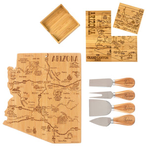 Arizona Set: Charcuterie Board, Cheese Tools & Coasters
