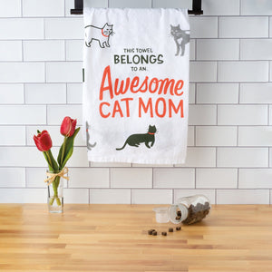 Awesome Cat Mom - Dish Towel