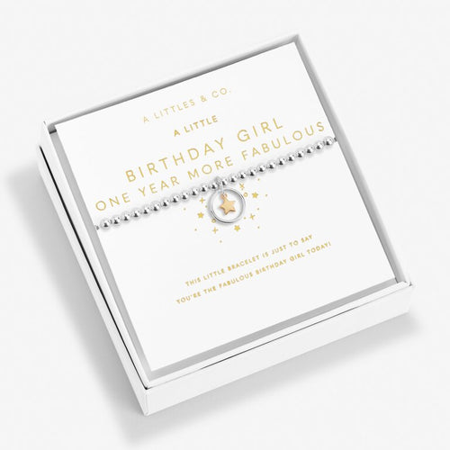Beautifully Boxed A Little 'Birthday Girl One Year More Fabulous' Bracelet & Gold-Tone Plating