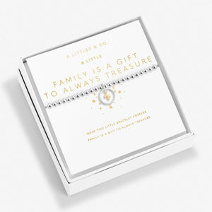 Beautifully Boxed A Little 'Family Is A Gift To Always Treasure' Bracelet & Gold-Tone Plating