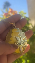 Load image into Gallery viewer, Bee / Beehive Enamel Keychain
