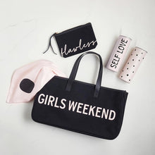 Load image into Gallery viewer, Black Canvas Tote - Girls Weekend
