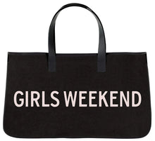 Load image into Gallery viewer, Black Canvas Tote - Girls Weekend
