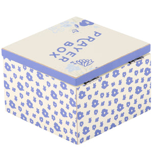 Blue Floral Prayer Box Hinged Box