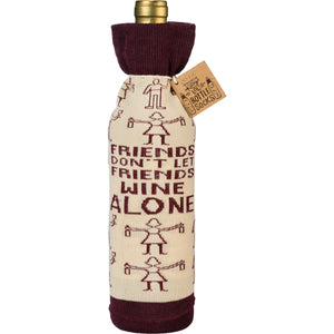 Bottle Sock - Don't Let Friends Wine Alone