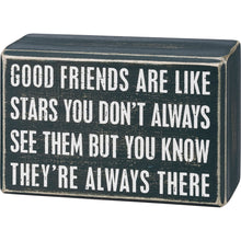 Load image into Gallery viewer, Box Sign &amp; Sock Set - Good Friends Are Like Stars
