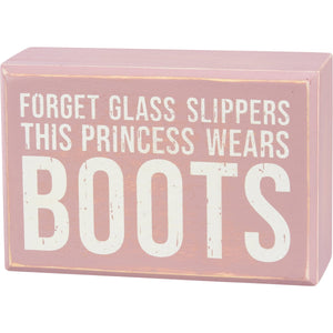 Box Sign & Sock Set - Princess Wears Boots