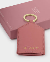 Load image into Gallery viewer, Boxed Photo Keychain 'So Loved' in Raspberry Pink
