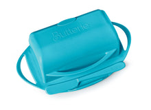 Load image into Gallery viewer, Butter Dish with Attached Flip-Top Lid - Aqua
