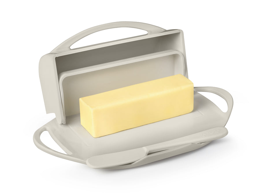 Butterie - Butter Dish with Attached Flip-Top Lid - Ivory