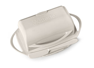 Butterie - Butter Dish with Attached Flip-Top Lid - Ivory