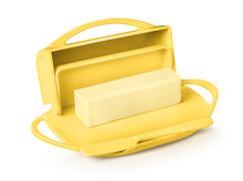 Load image into Gallery viewer, Butterie - Butter Dish with Attached Flip-Top Lid - Yellow
