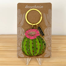 Load image into Gallery viewer, Cactus Barrel Enamel Keychain

