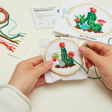 Load image into Gallery viewer, Cactus Mini Cross Stitch Embroidery Kit
