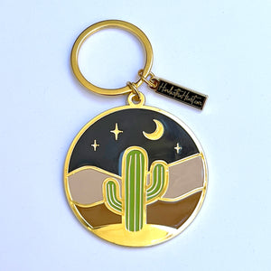 Cactus Saguaro Desert Enamel Keychain