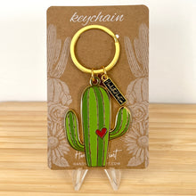 Load image into Gallery viewer, Cactus Saguaro Enamel Keychain
