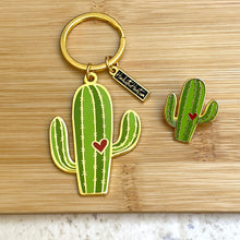 Load image into Gallery viewer, Cactus Saguaro Enamel Keychain
