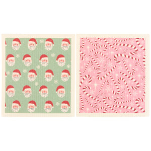 Candy Canes Swedish Dishcloth Set of 2