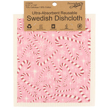 Load image into Gallery viewer, Candy Canes Swedish Dishcloth Set of 2
