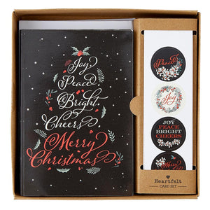 Card Set - Holiday Dark Floral - Boxed