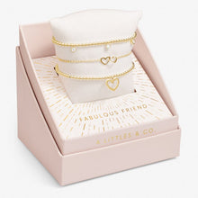 Load image into Gallery viewer, Celebrate You Gift Box &#39;Fabulous Friend&#39; - Set of 3 Gold Tone Bracelet Set
