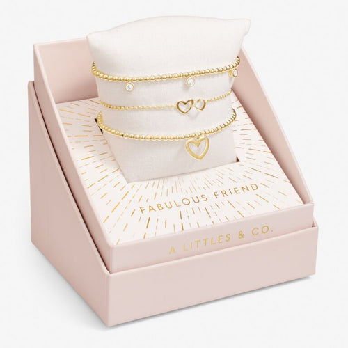 Celebrate You Gift Box 'Fabulous Friend' - Set of 3 Gold Tone Bracelet Set