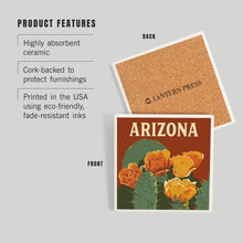 Load image into Gallery viewer, Ceramic Coaster - Arizona, Prickly Pear Cactus
