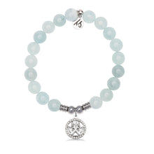 Load image into Gallery viewer, Cherub Charm with Blue Aquamarine Jade Gemstone Bracelet
