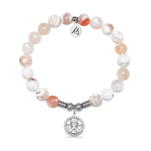 Load image into Gallery viewer, Cherub Charm with White Natural Agate Gemstone Bracelet
