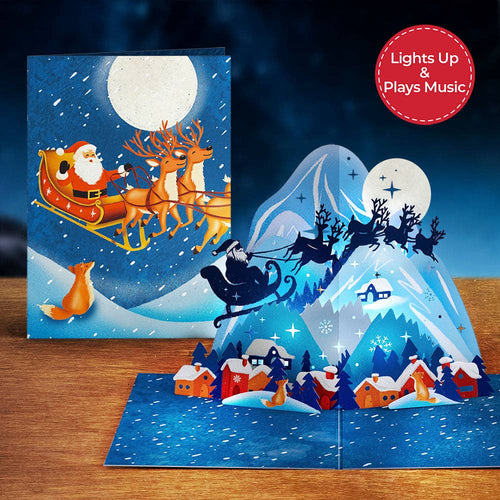 Christmas Eve Sleigh Ride Music and Lights Light-Up Lovepop card