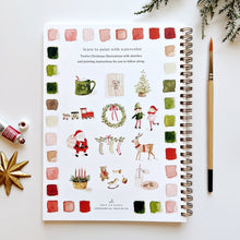 Load image into Gallery viewer, Christmas Watercolor Workbook and Watercolor Paint Set

