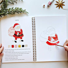 Load image into Gallery viewer, Christmas Watercolor Workbook and Watercolor Paint Set
