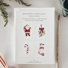 Load image into Gallery viewer, Classic Christmas Paintable Watercolor Notecard Set
