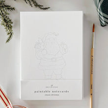Load image into Gallery viewer, Classic Christmas Paintable Watercolor Notecard Set
