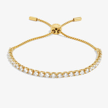 Load image into Gallery viewer, Cubic Zirconia Tennis Bracelet  in Gold Tone Plating
