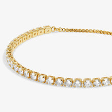 Load image into Gallery viewer, Cubic Zirconia Tennis Bracelet  in Gold Tone Plating
