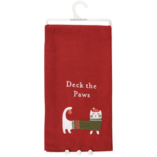 Load image into Gallery viewer, Deck The Paws Cat Holiday - Dish Towel
