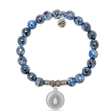 Load image into Gallery viewer, Denim Blue Agate Gemstone Bracelet with You&#39;re One of a Kind Sterling Silver Charm
