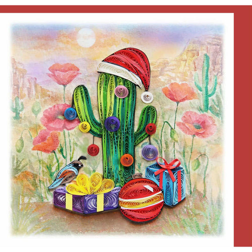 Desert with Cactus and Ornaments Quilling Card
