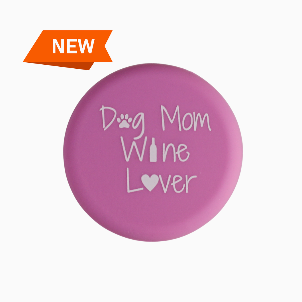 Dog Mom Wine Lover - Lavender - Single Wine Cap