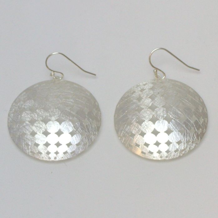 Domed Open Hole Circle Earrings