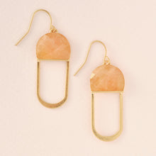 Load image into Gallery viewer, Modern Stone Chandelier Earring - Sunstone/Gold
