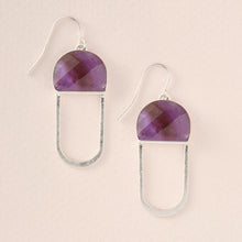 Load image into Gallery viewer, Modern Stone Chandelier Earring - Amethyst/Silver
