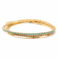 Load image into Gallery viewer, Sparkle &amp; Shine Rhinestone Bracelet Trio - Pacific Opal/Gold
