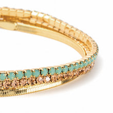 Load image into Gallery viewer, Sparkle &amp; Shine Rhinestone Bracelet Trio - Pacific Opal/Gold
