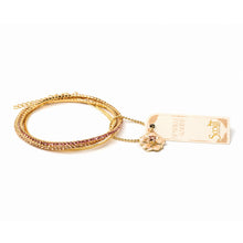 Load image into Gallery viewer, Sparkle &amp; Shine Rhinestone Bracelet Trio - Pink/Gold
