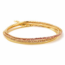 Load image into Gallery viewer, Sparkle &amp; Shine Rhinestone Bracelet Trio - Pink/Gold

