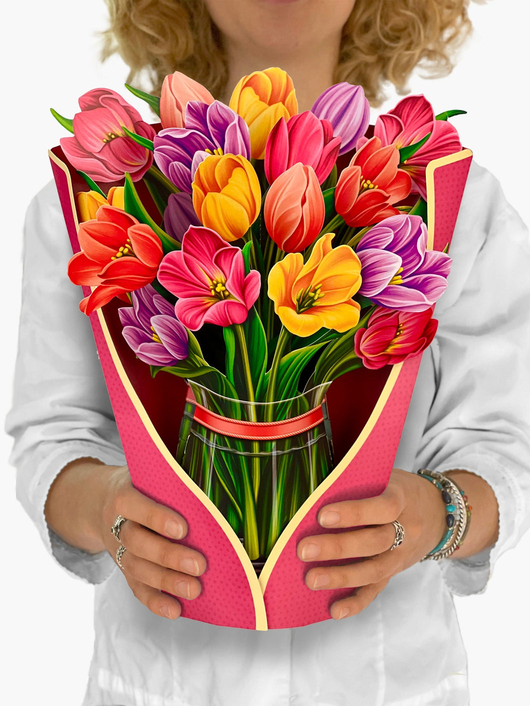 Festive Tulips - Pop Up Flower Bouquet