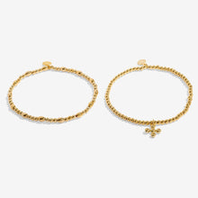 Load image into Gallery viewer, Faith A Little 'God Is With You' Set Of Two Bracelets In Gold-Tone Plating
