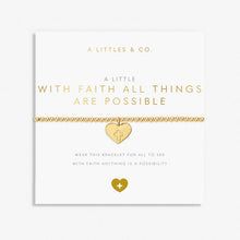 Load image into Gallery viewer, Faith A Little &#39;With Faith All Things Are Possible&#39; Bracelet In Gold Tone Plating
